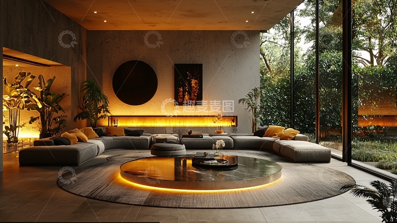 高清大图下载【趣麦麦图】现代极简客厅设计