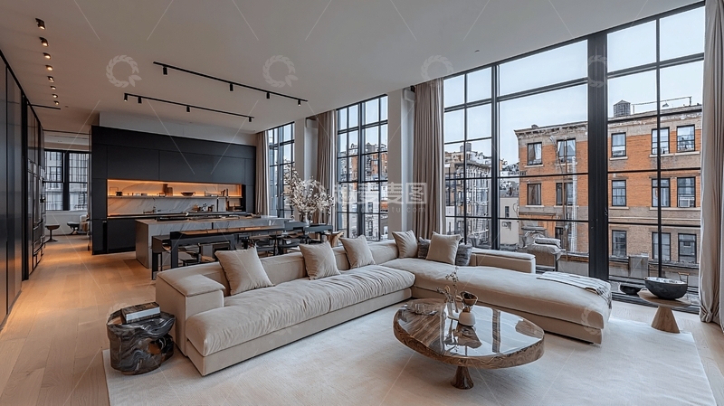 高清大图下载【趣麦麦图】现代极简风格客厅