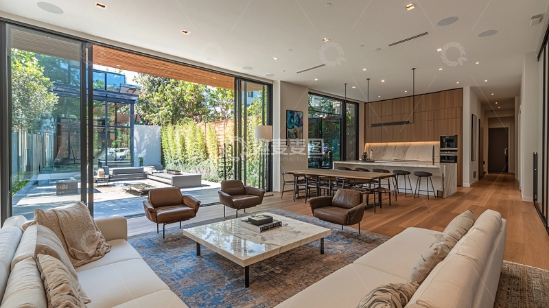 高清大图下载【趣麦麦图】现代开放式客厅厨房