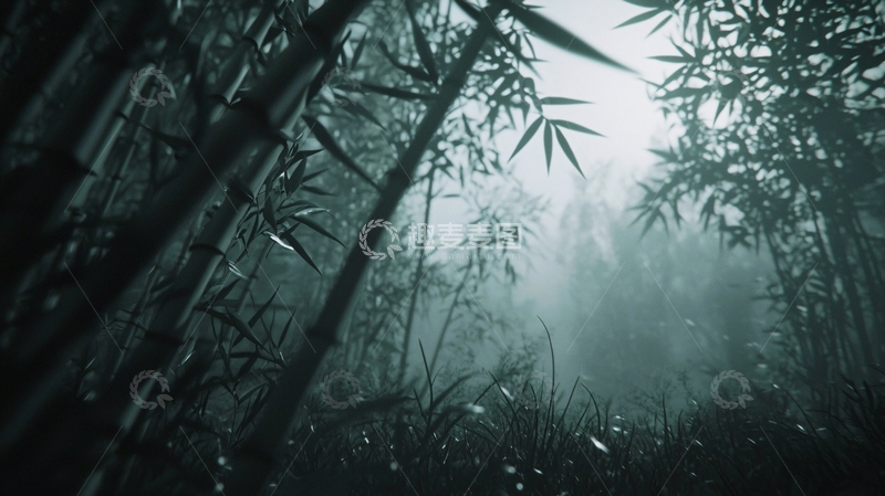 高清大图下载【趣麦麦图】阴暗神秘的竹林