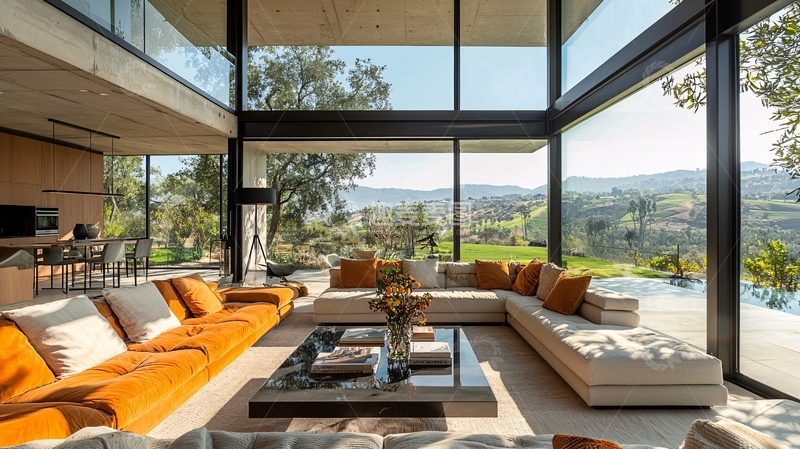 高清大图下载【趣麦麦图】明亮宽敞现代客厅