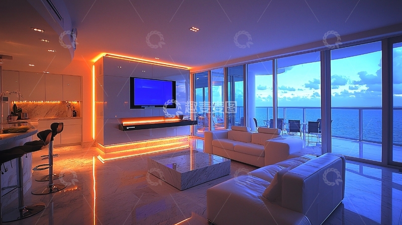 高清大图下载【趣麦麦图】现代风格海景公寓