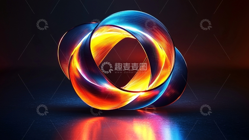 高清大图下载【趣麦麦图】光影交织的抽象环形