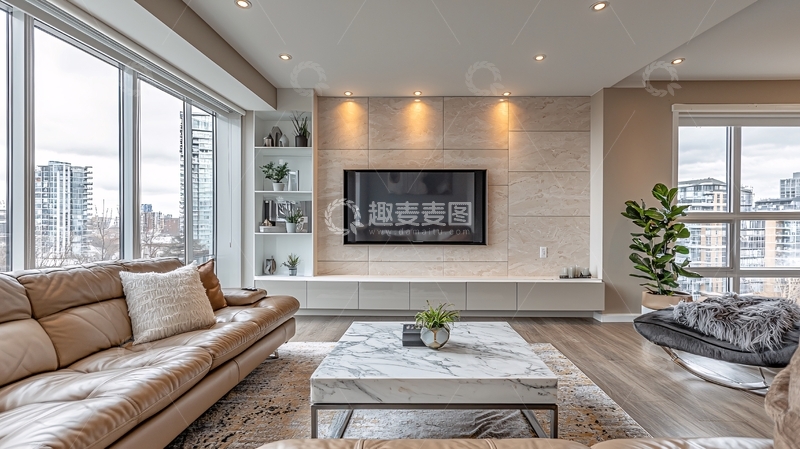 高清大图下载【趣麦麦图】现代简约客厅全景