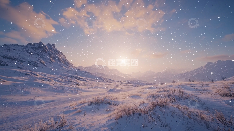 高清大图下载【趣麦麦图】雪山日出60