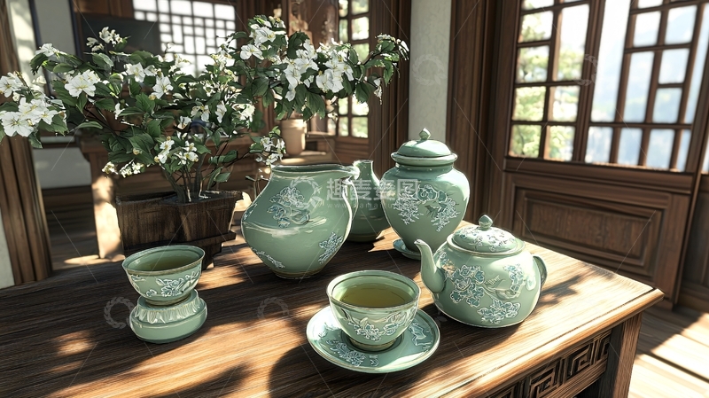高清大图下载【趣麦麦图】中式茶具