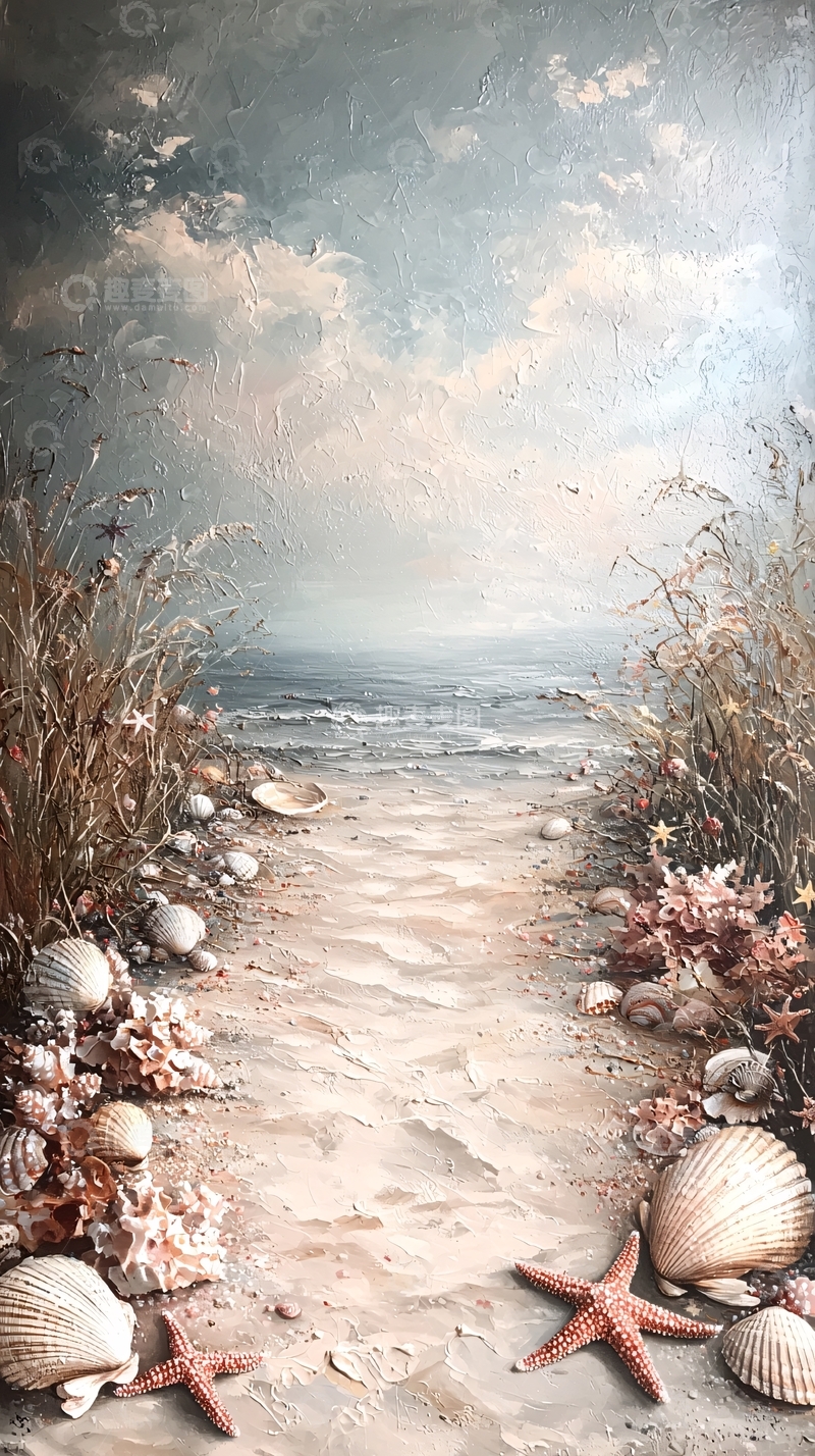 高清大图下载【趣麦麦图】海边沙滩通向大海