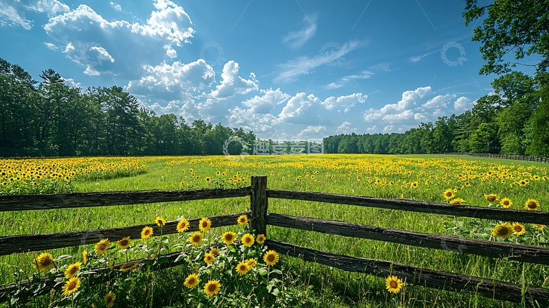 高清大图下载【趣麦麦图】向日葵田园风光
