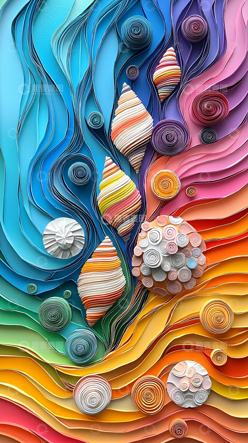 高清大图下载【趣麦麦图】彩色纸雕艺术