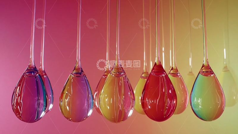 高清大图下载【趣麦麦图】彩色液滴悬挂