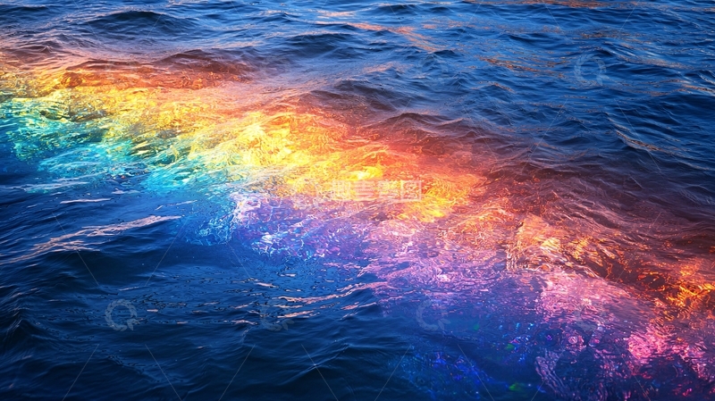 高清大图下载【趣麦麦图】彩虹色波浪翻滚