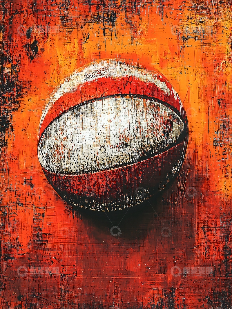 高清大图下载【趣麦麦图】斑驳的橙色背景下的篮球
