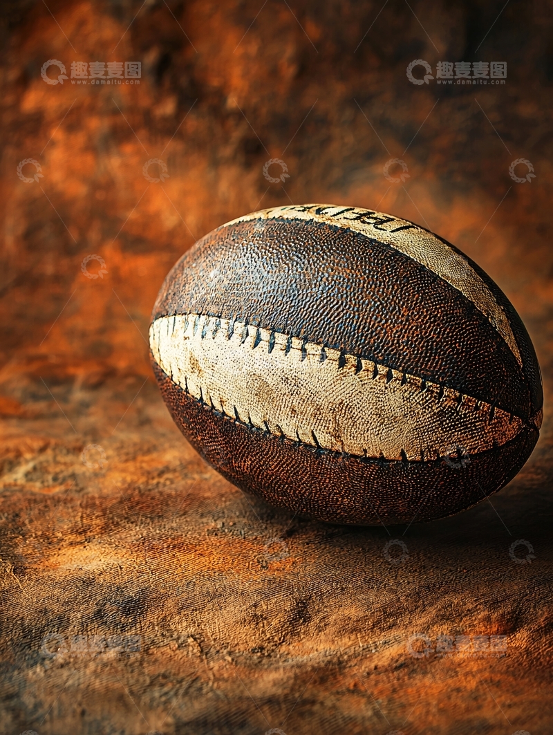 高清大图下载【趣麦麦图】老旧橄榄球特写