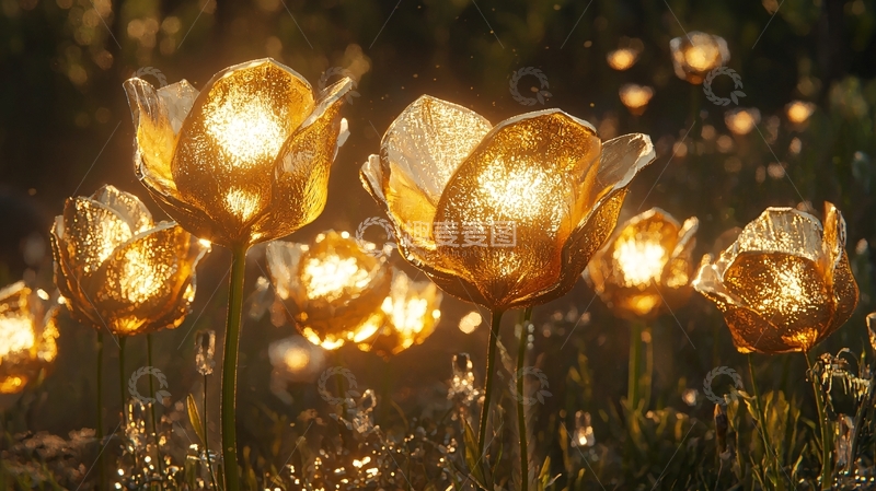 高清大图下载【趣麦麦图】金色郁金香灯