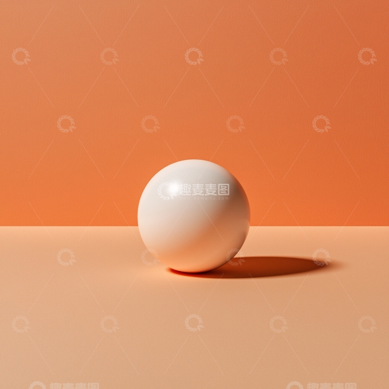 高清大图下载【趣麦麦图】单色背景下白色球体