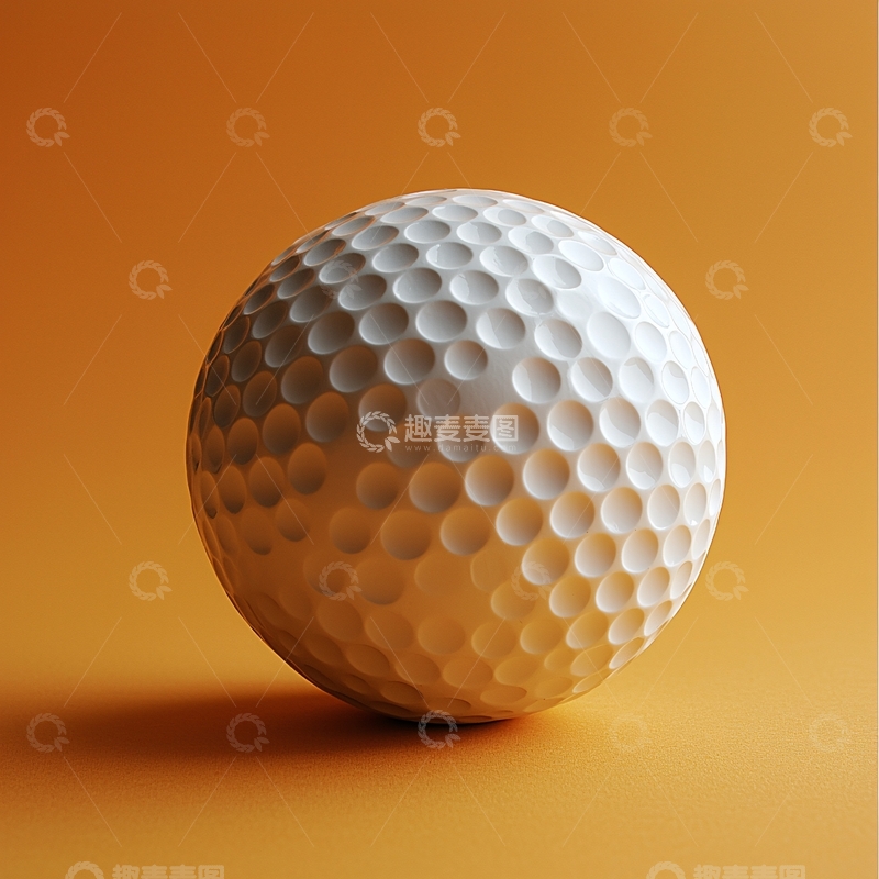 高清大图下载【趣麦麦图】白色高尔夫球在橙色背景上