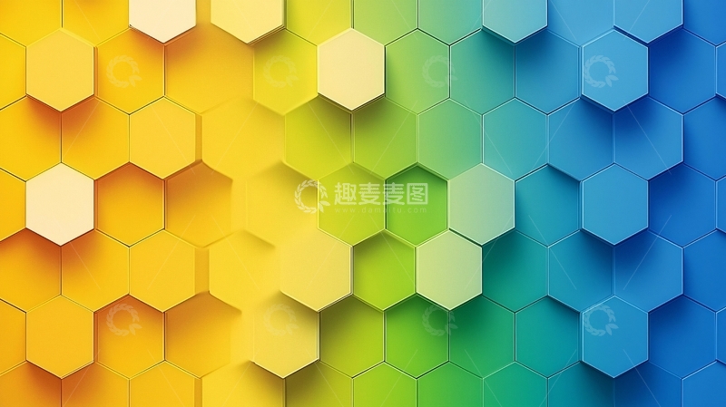 高清大图下载【趣麦麦图】彩色蜂窝背景