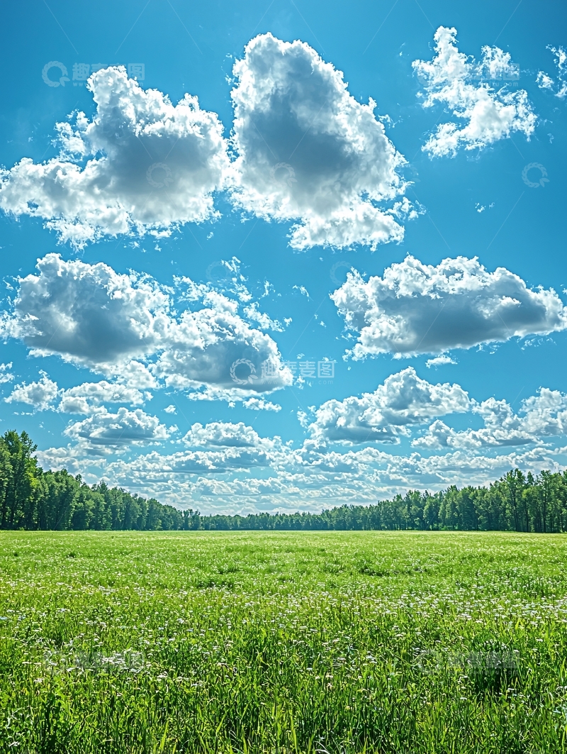 高清大图下载【趣麦麦图】蓝天白云绿草地7