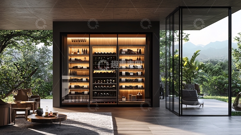 高清大图下载【趣麦麦图】现代风格酒窖