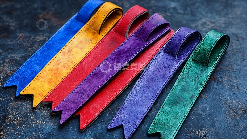 高清大图下载【趣麦麦图】彩色皮革书签