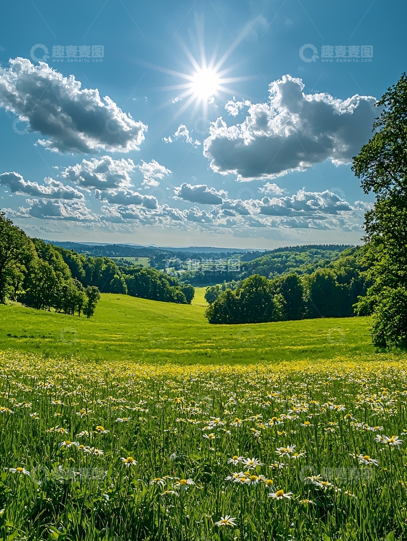 高清大图下载【趣麦麦图】阳光明媚的田园风光