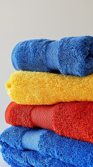 彩色毛巾叠放