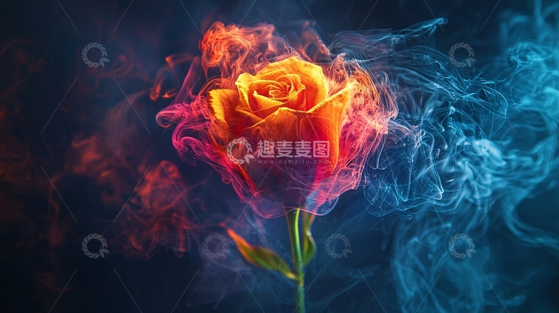 高清大图下载【趣麦麦图】火焰与冰霜玫瑰