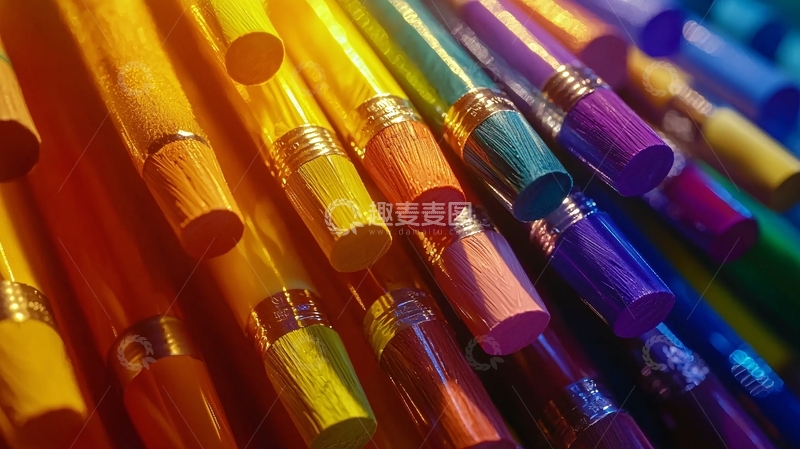 高清大图下载【趣麦麦图】彩色蜡笔特写