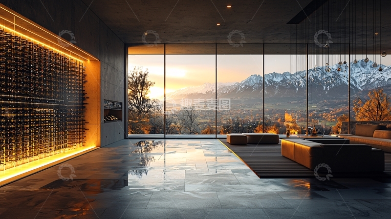 高清大图下载【趣麦麦图】现代简约酒窖豪宅