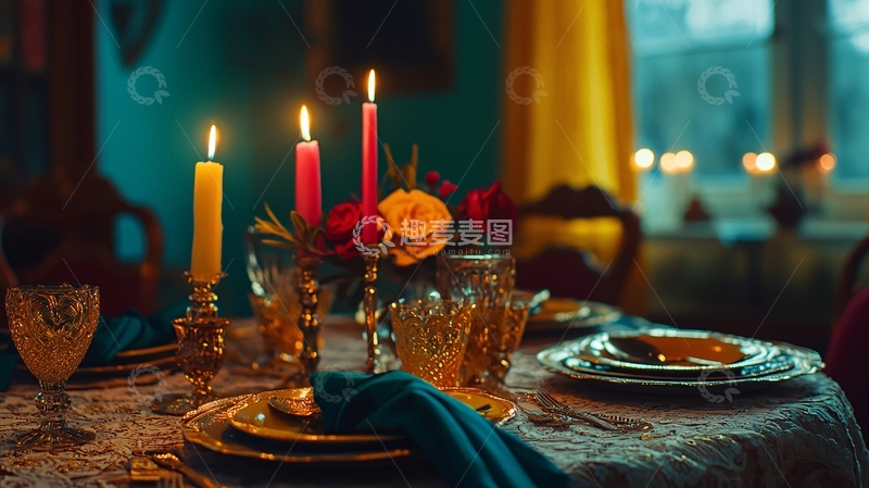高清大图下载【趣麦麦图】浪漫烛光晚餐