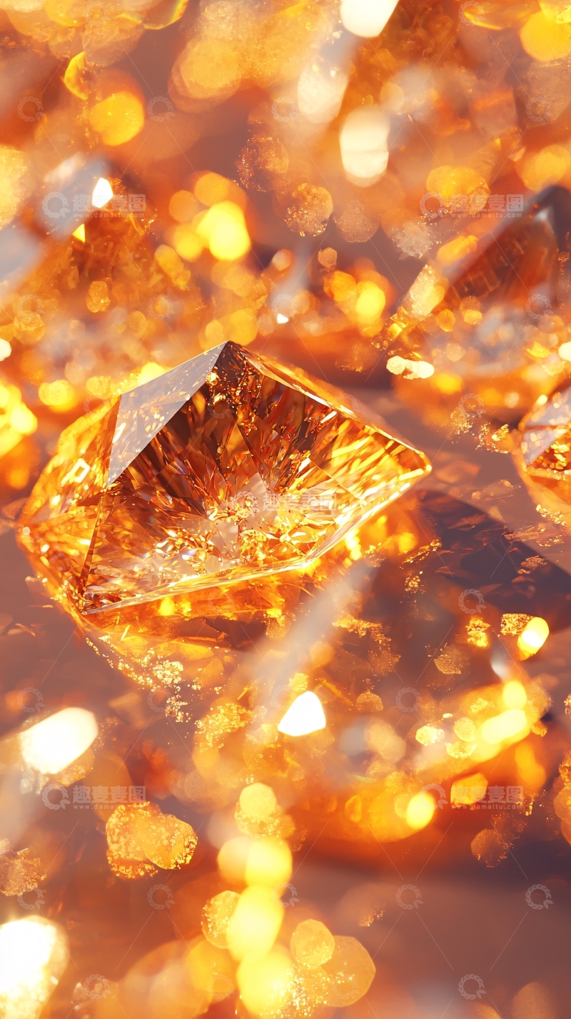 高清大图下载【趣麦麦图】闪耀的金黄色水晶