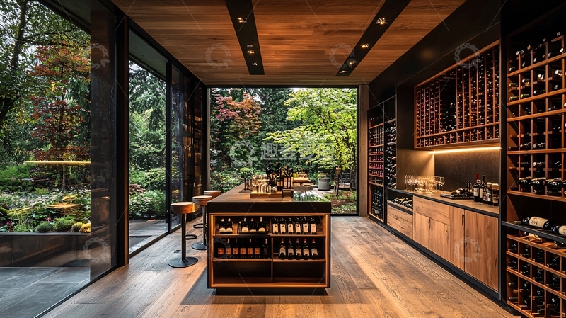 高清大图下载【趣麦麦图】室内酒窖与户外景观融合