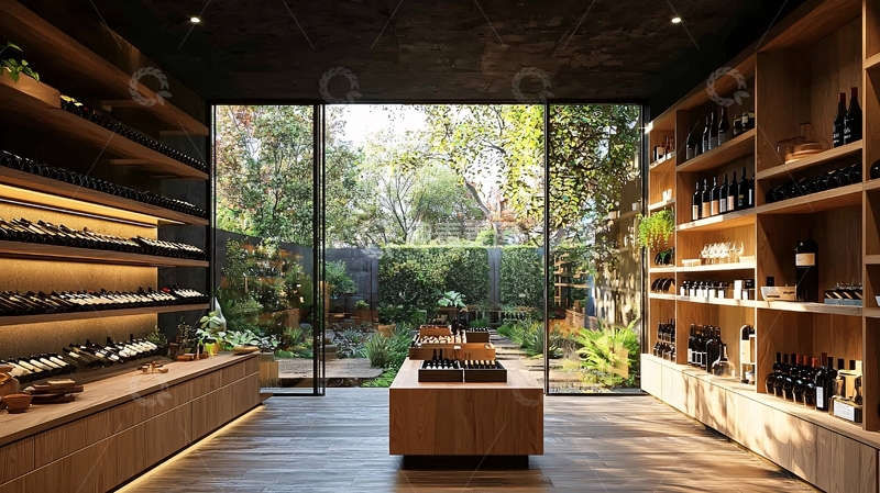 高清大图下载【趣麦麦图】室内庭院景观落地窗