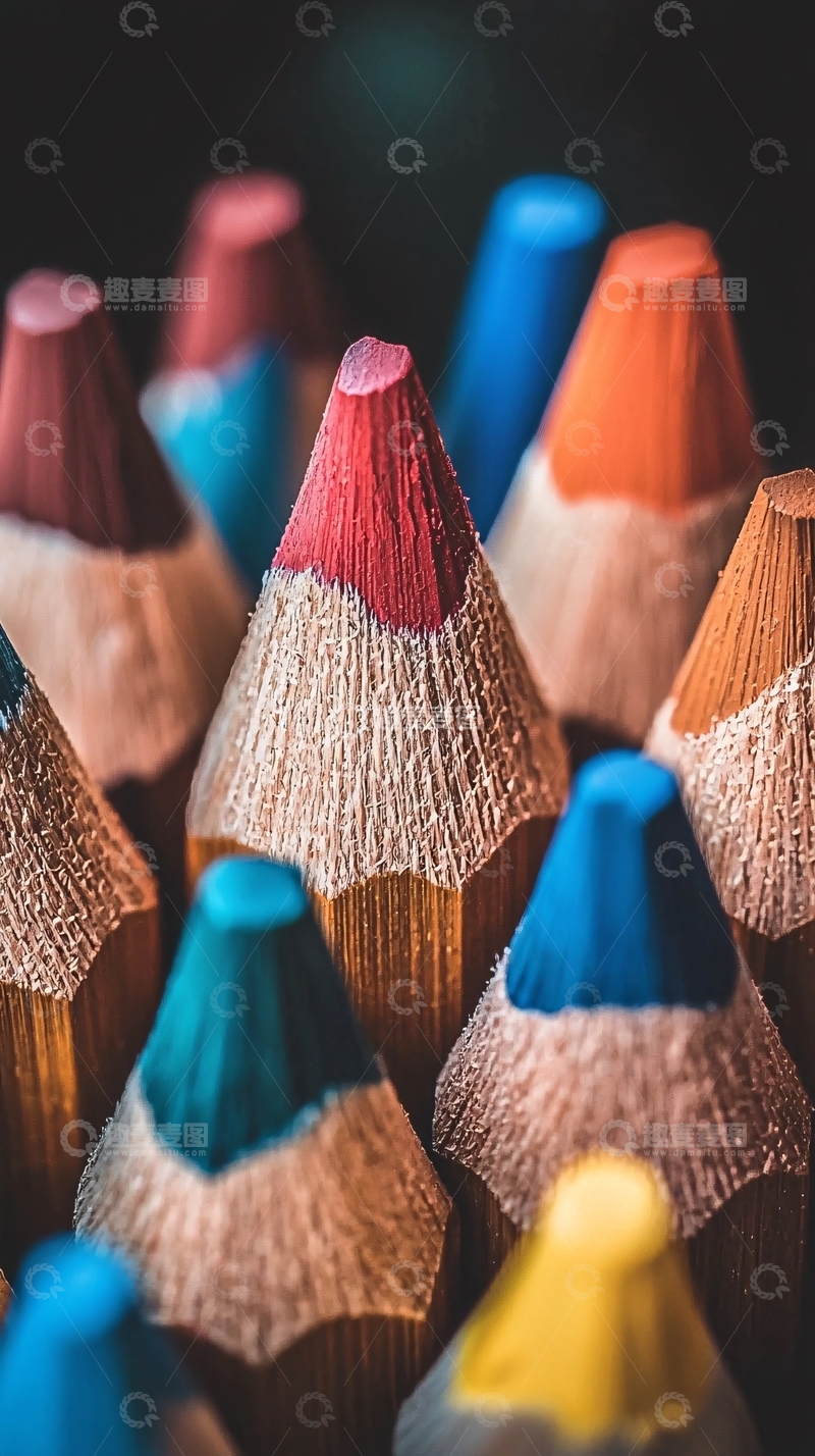 高清大图下载【趣麦麦图】彩色铅笔特写