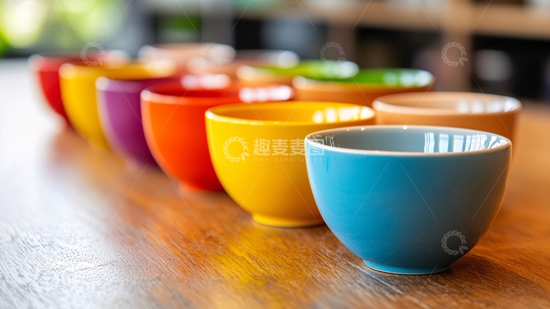 高清大图下载【趣麦麦图】-彩色陶瓷碗