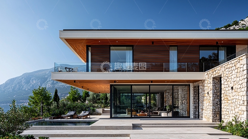 高清大图下载【趣麦麦图】现代简约别墅外观4