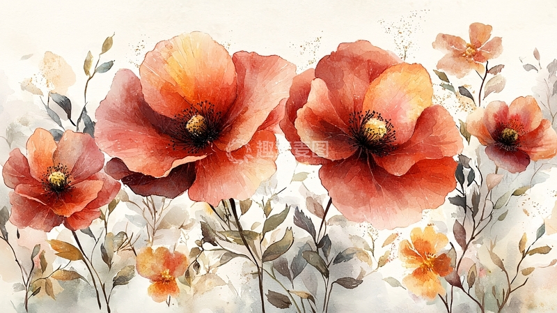 高清大图下载【趣麦麦图】水彩花卉33