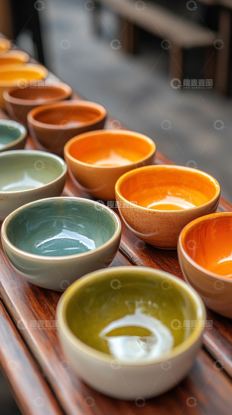 高清大图下载【趣麦麦图】彩色陶瓷小碗