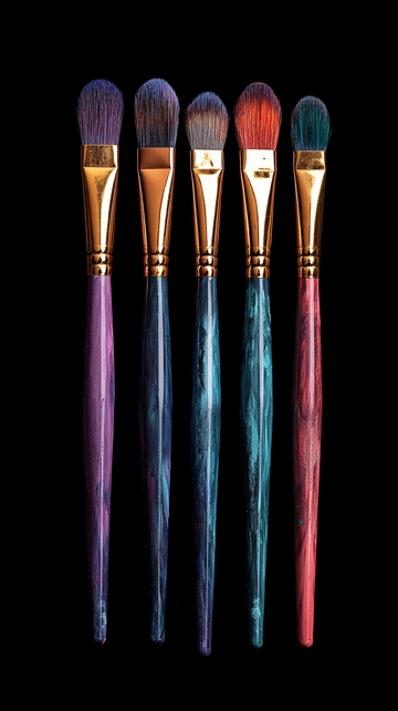 五支彩色化妆刷