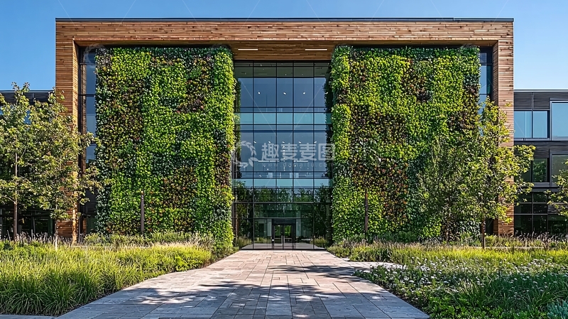 高清大图下载【趣麦麦图】绿植覆盖的现代建筑