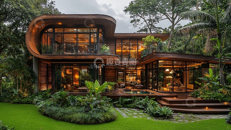 高清大图下载【趣麦麦图】曲线造型现代住宅