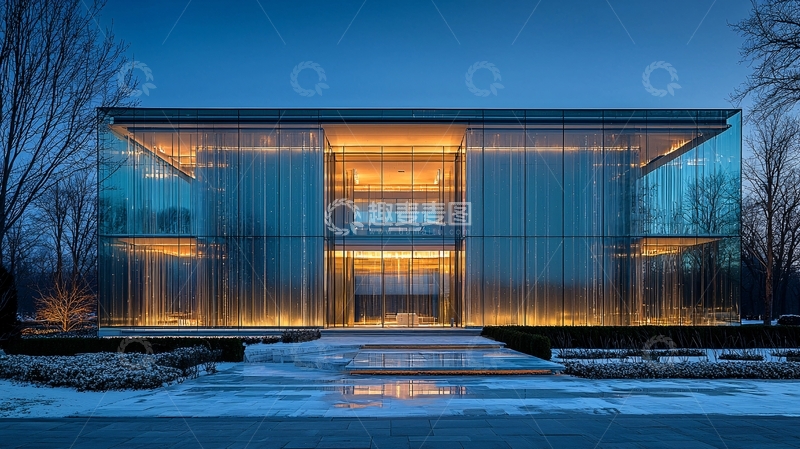 高清大图下载【趣麦麦图】现代玻璃盒住宅