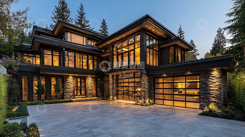 高清大图下载【趣麦麦图】现代豪华住宅外观