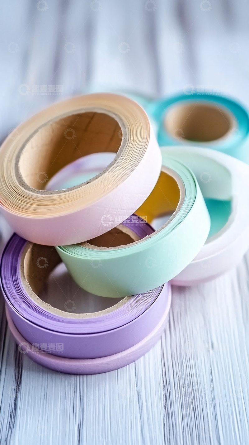 高清大图下载【趣麦麦图】彩色胶带堆叠