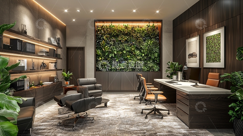 高清大图下载【趣麦麦图】高级现代化绿植办公室