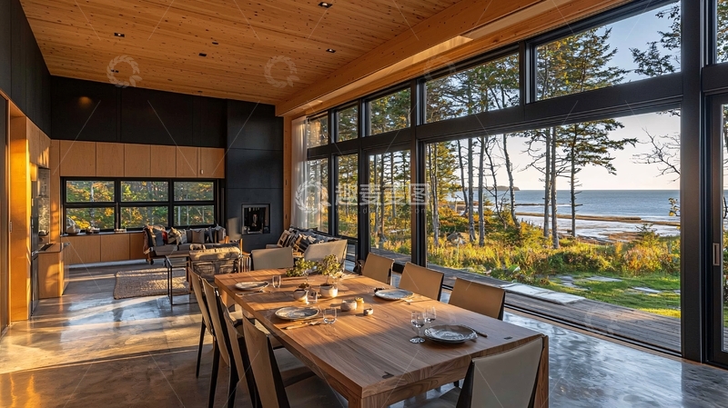 高清大图下载【趣麦麦图】宽敞明亮的现代餐厅