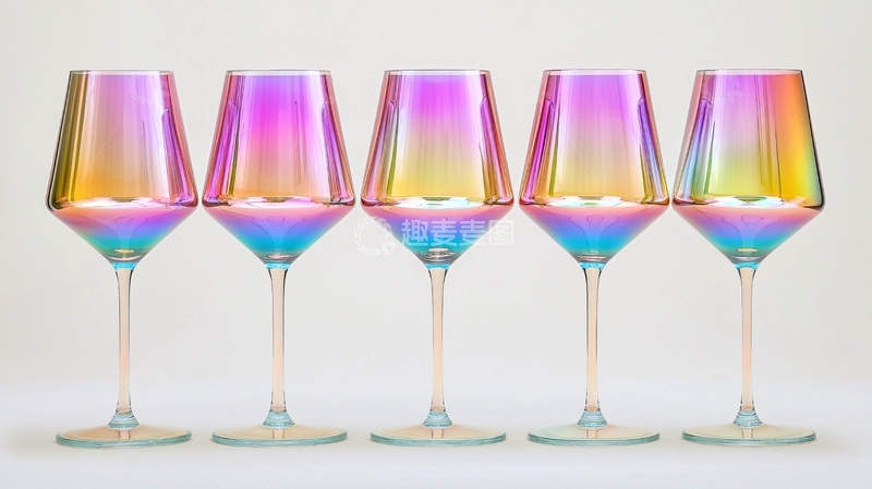 高清大图下载【趣麦麦图】彩虹渐变红酒杯