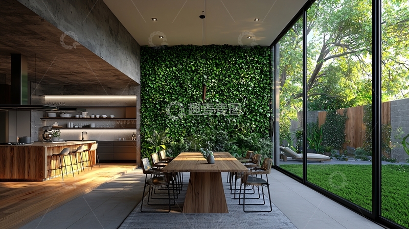 高清大图下载【趣麦麦图】现代简约绿植餐厅