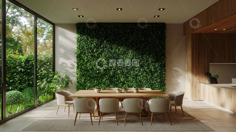 高清大图下载【趣麦麦图】现代简约绿植餐厅