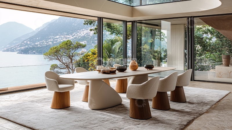 高清大图下载【趣麦麦图】湖景别墅餐厅